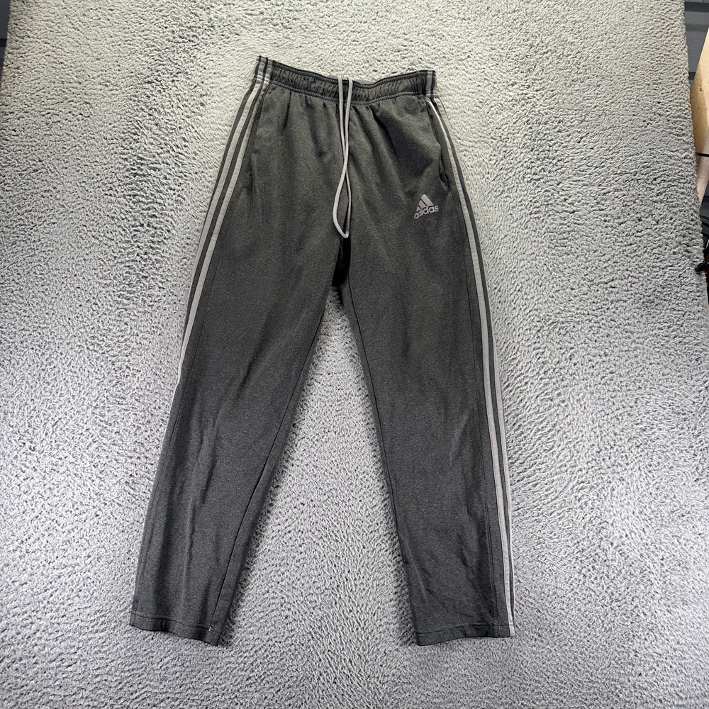 Adidas Pant Mens‎ M Gray Track Tapered 3-Stripes Activewear Performance Running